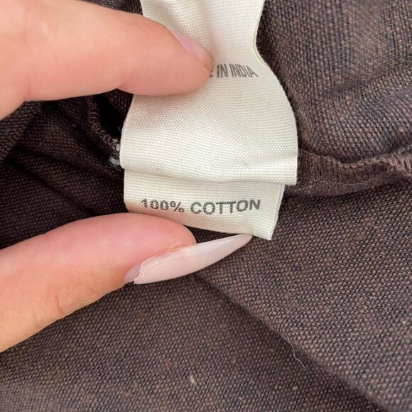 Fabindia Embroidered Cotton Tunic Top  | Dark Brown | Womens Size Medium - Picture 4 of 5